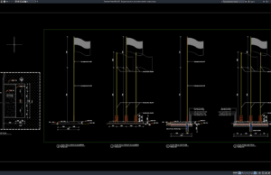 Download Flag Pole Elevation and Sections Details DWG AutoCAD flag pole elevation and sections details