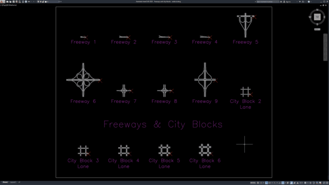 freeways and city blocks