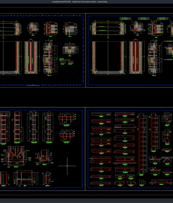 Download Intake Trash Rack Sections Details DWG AutoCAD intake trash rack sections details