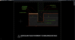 porcelain tiles pavement to building details