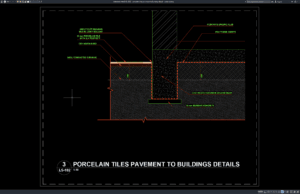 Download Porcelain Tiles Pavement to Building Details DWG AutoCAD porcelain tiles pavement to building details