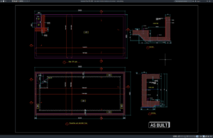 raw water tank structural plan and sections