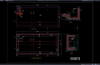 raw water tank structural plan and sections