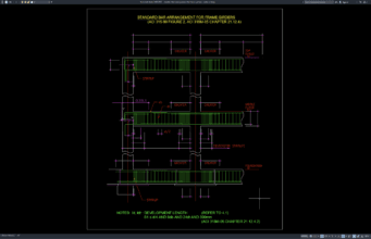 Download Standard Bar Arrangement for Frame Girders DWG AutoCAD standard bar arrangement for frame girders