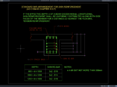 standard bar arrangement for skin reinforcement
