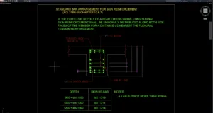 standard bar arrangement for skin reinforcement