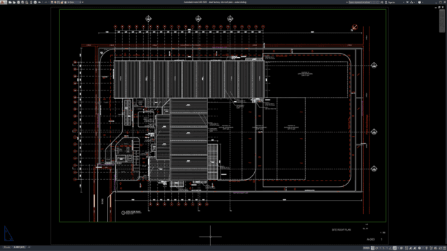 steel factory site roof plan