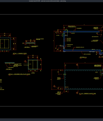 Download Water Tank Concrete Reinforcement Details DWG AutoCAD water tank concrete reinforcement details