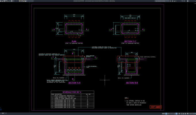 communication layout standard detail for jrc 4 manhole