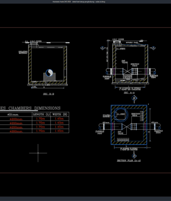 Download Detail Bak Katup Penghubung DWG AutoCAD detail bak katup penghubung