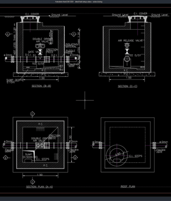 Download Detail Bak Katup Udara DWG AutoCAD detail bak katup udara