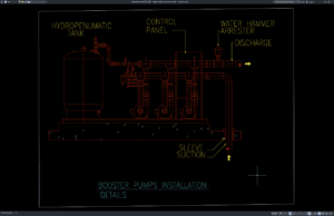 detail instalasi pompa booster