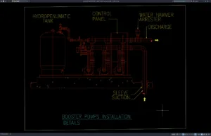 Download Detail Instalasi Pompa Booster DWG AutoCAD detail instalasi pompa booster