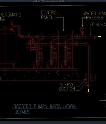 detail instalasi pompa booster
