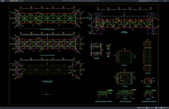 detail layout jembatan baja dan tumpuan bearing