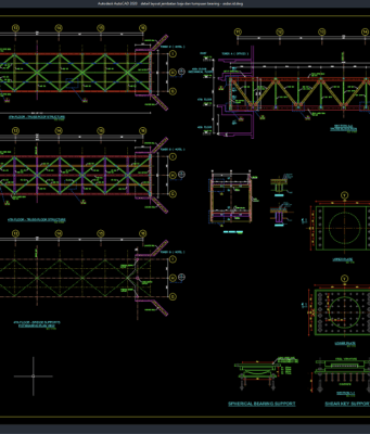 detail layout jembatan baja dan tumpuan bearing