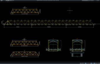 detail penampang melintang jembatan rangka baja