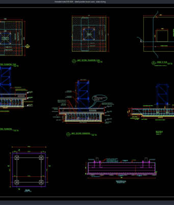 Download Detail Pondasi Tower Crane DWG AutoCAD detail pondasi tower crane