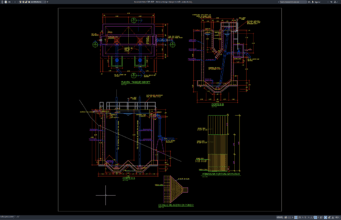 Download Detail Potongan Tangki Imhoff DWG AutoCAD detail potongan tangki imhoff