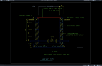 Download Detail Potongan Valve Box DWG AutoCAD detail potongan valve box
