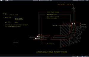 Download Detail Sambungan Pipa Air Minum ke Bangunan DWG AutoCAD detail sambungan pipa air minum ke bangunan