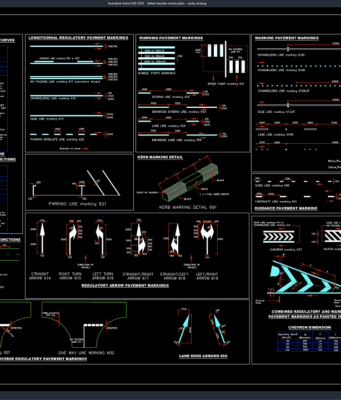 Download Detail Standar Marka Jalan DWG AutoCAD detail standar marka jalan