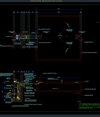 Download Detail Stasiun Pompa Air Limbah DWG AutoCAD detail stasiun pompa air limbah