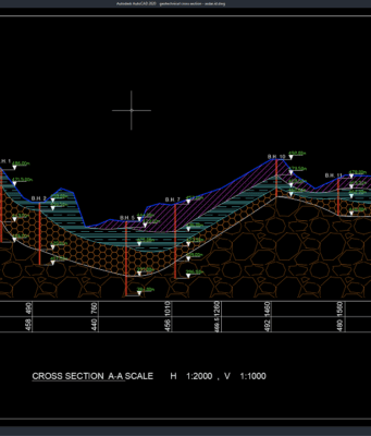 Download Geotechnical Cross Section DWG AutoCAD geotechnical cross section