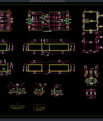 Download Irrigation Tank Reinforcement Details DWG AutoCAD irrigation tank reinforcement details