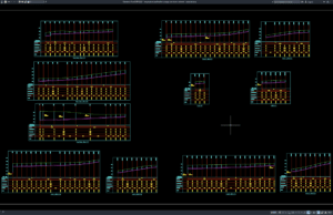 Download Longitudinal Profiles for Sewage and Storm Network DWG AutoCAD longitudinal profiles for sewage and storm network