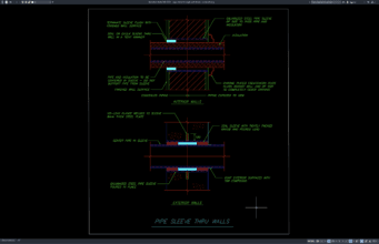 Download Pipe Sleeve Through Wall Details DWG AutoCAD pipe sleeve through wall details