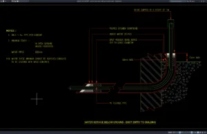 Download Potable Water Supply Building Connection Details DWG AutoCAD potable water supply building connection details