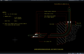 Download Potable Water Supply Building Connection Details DWG AutoCAD potable water supply building connection details