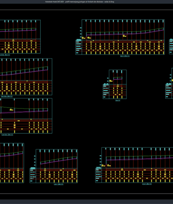 Download Profil Memanjang Jaringan Air Limbah dan Drainase DWG AutoCAD profil memanjang jaringan air limbah dan drainase
