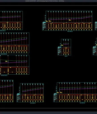 Download Profil Memanjang Jaringan Air Limbah dan Drainase DWG AutoCAD profil memanjang jaringan air limbah dan drainase