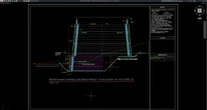 reinforced retaining wall (steam pipes) cross section