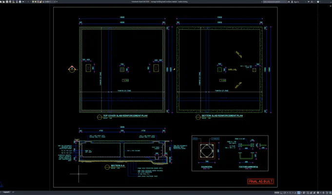 sewage holding tank sections details