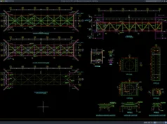 steel bridge layout and bearing details
