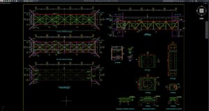 steel bridge layout and bearing details