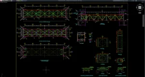 steel bridge layout and bearing details