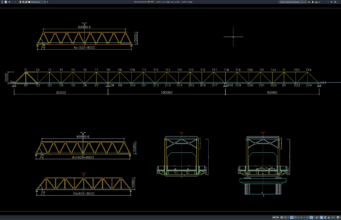 Download Steel Truss Bridge Cross Section DWG AutoCAD steel truss bridge cross section