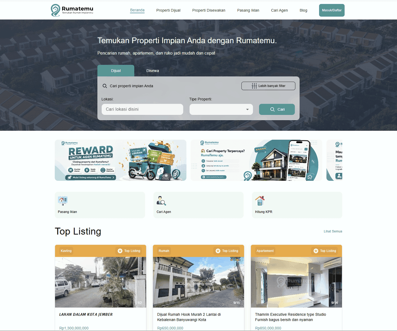 tampilan website rumatemu