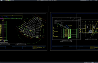 Download Tower Crane Elevation and Location Details DWG AutoCAD tower crane elevation and location details