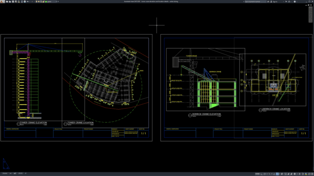 tower crane elevation and location details