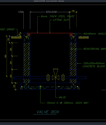 valve box section details