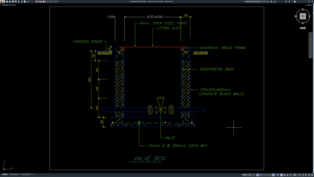 valve box section details valve box section details