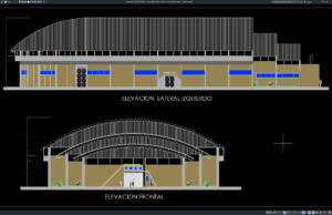 Download Basketball Stadium Front and Side Elevation DWG AutoCAD basketball stadium front and side elevation
