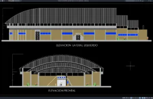 Download Basketball Stadium Front and Side Elevation DWG AutoCAD basketball stadium front and side elevation