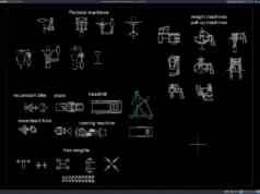 Download Block Peralatan Gym DWG AutoCAD block peralatan gym