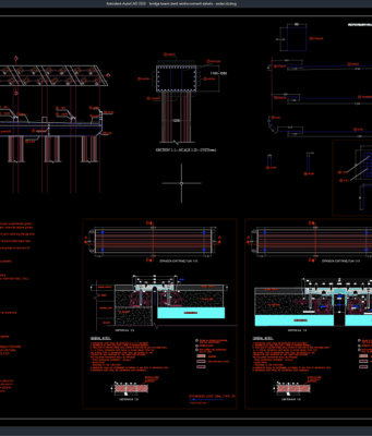 Download Bridge Beam Bent Reinforcement Details DWG AutoCAD bridge beam bent reinforcement details